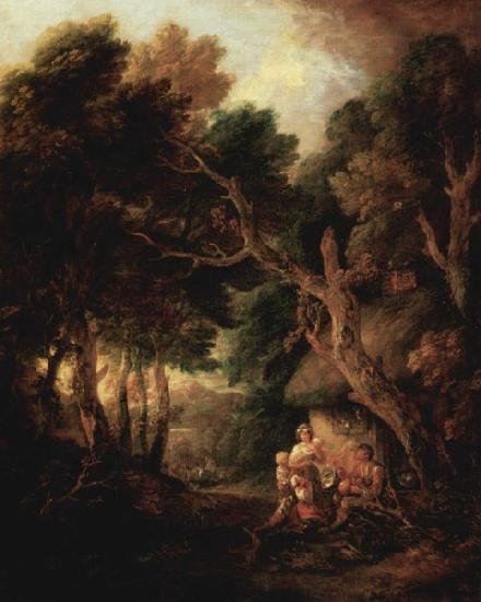 Thomas Gainsborough Pfeiferauchender Bauer vor der Huttentur oil painting image